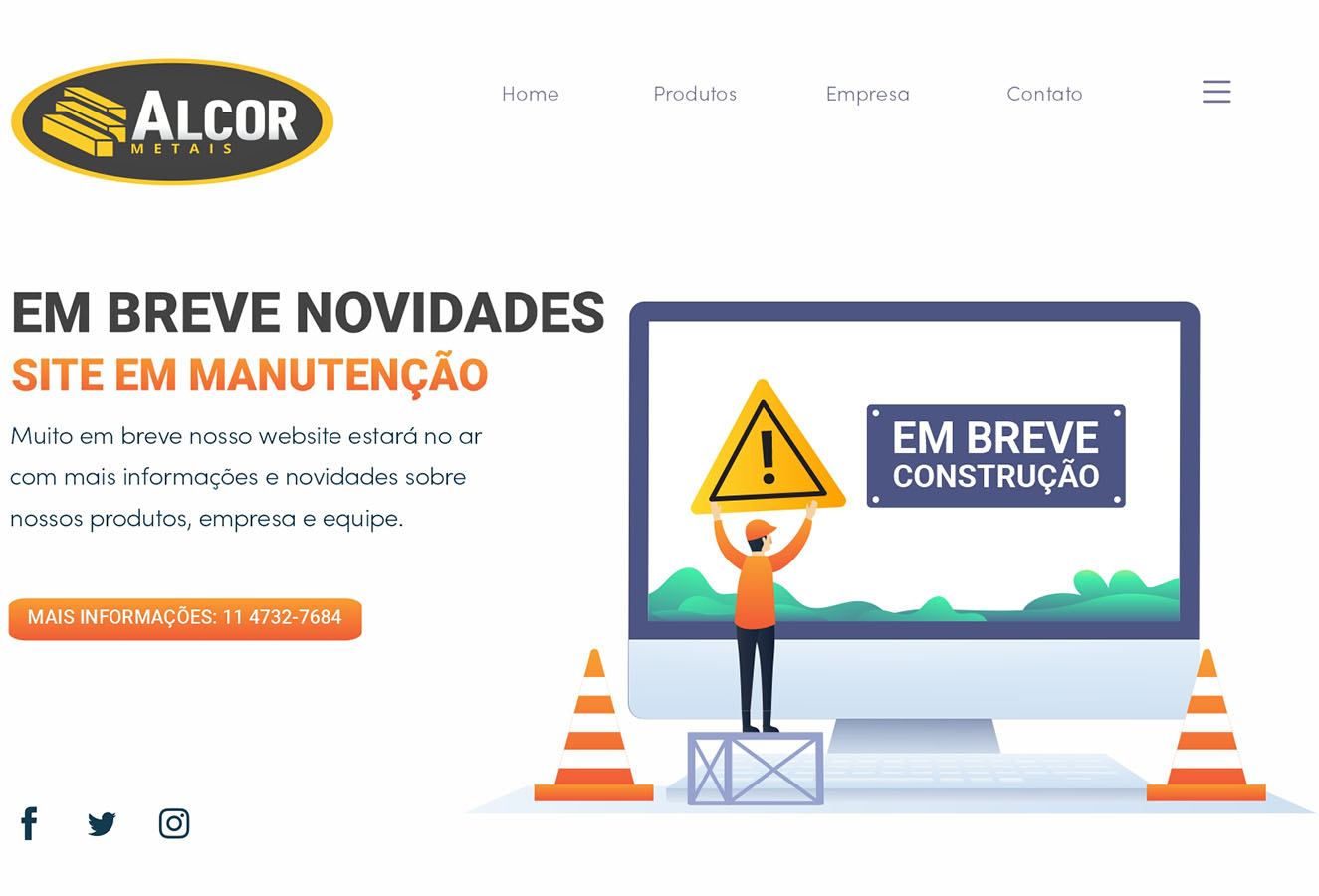 site em manutenção
